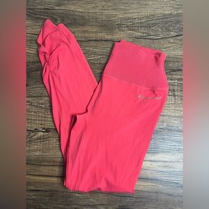 Gymshark Whitney Simmons Ribbed Waist Scrunch Butt Leggings M Coral